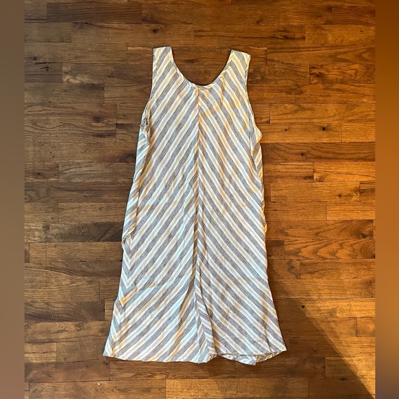 Flax linen stripped asymmetrical sleeveless dress size small - Picture 5 of 5